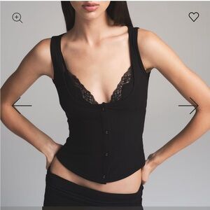 Skims Soft Lounge Tank with Lace Bralette